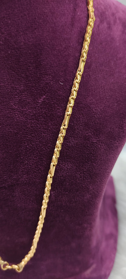 Pure panchaloham unpolished 20" length chain with free panchaloham unpolished kada