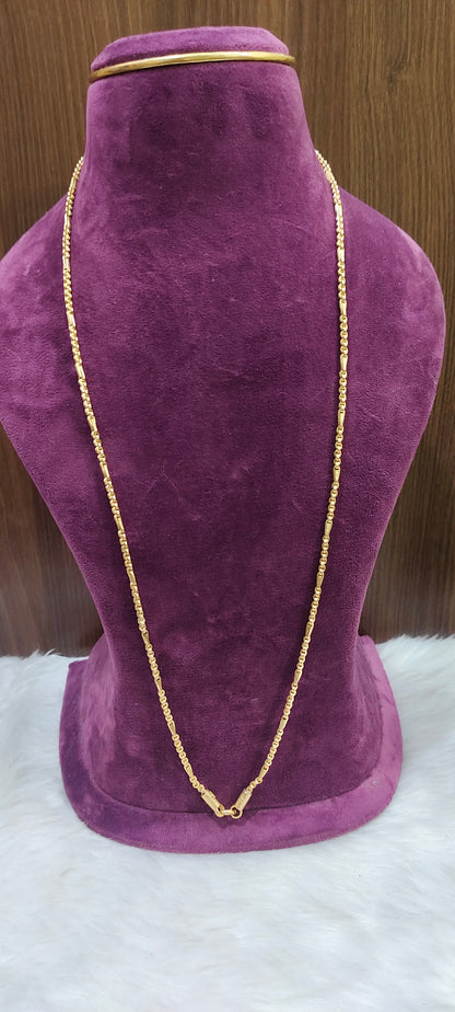 Pure panchaloham unpolished 30" length 5+1 chain
