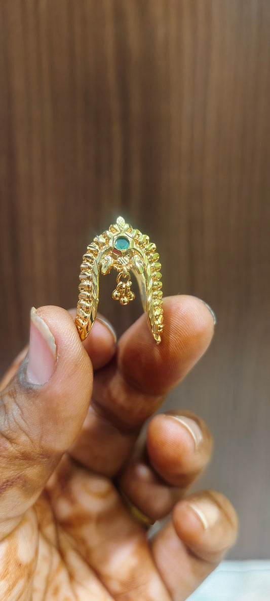 Premium micro gold plated adjustable vanki ring