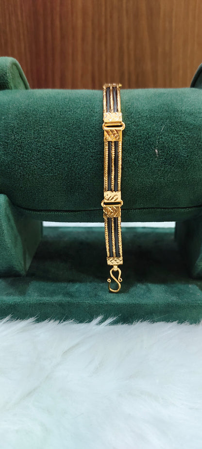 Premium micro gold plated 7" length elephant hair mens bracelet