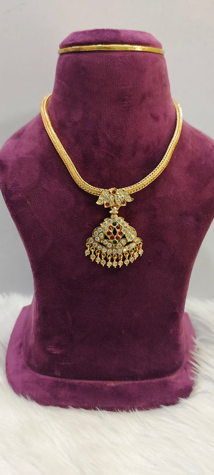 Unique style screw type pure panchaloham nanu necklace with out back chain