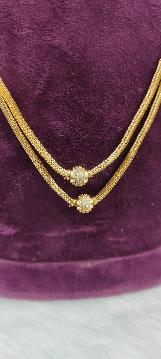 Premium micro gold plated 18" length 2 step chain