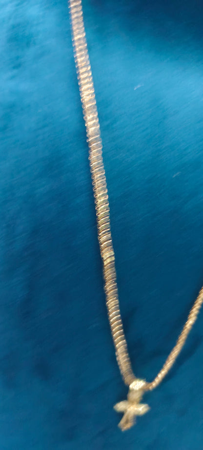 Premium micro gold plated 18" length cross pendant chain
