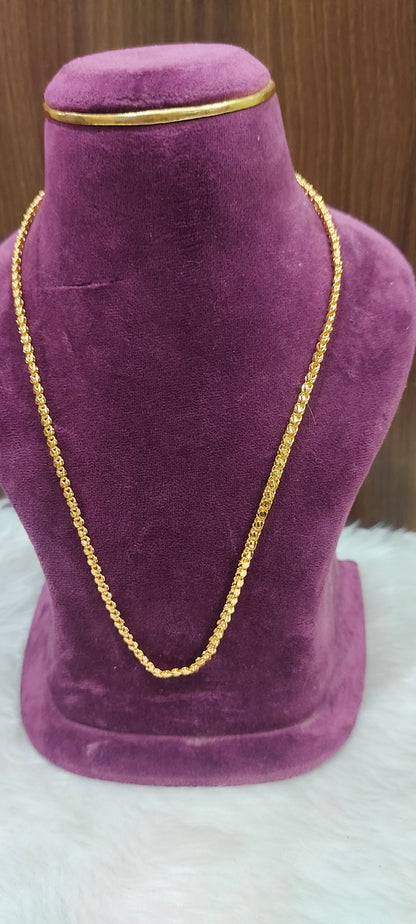 Premium micro gold plated 20" length mens chain