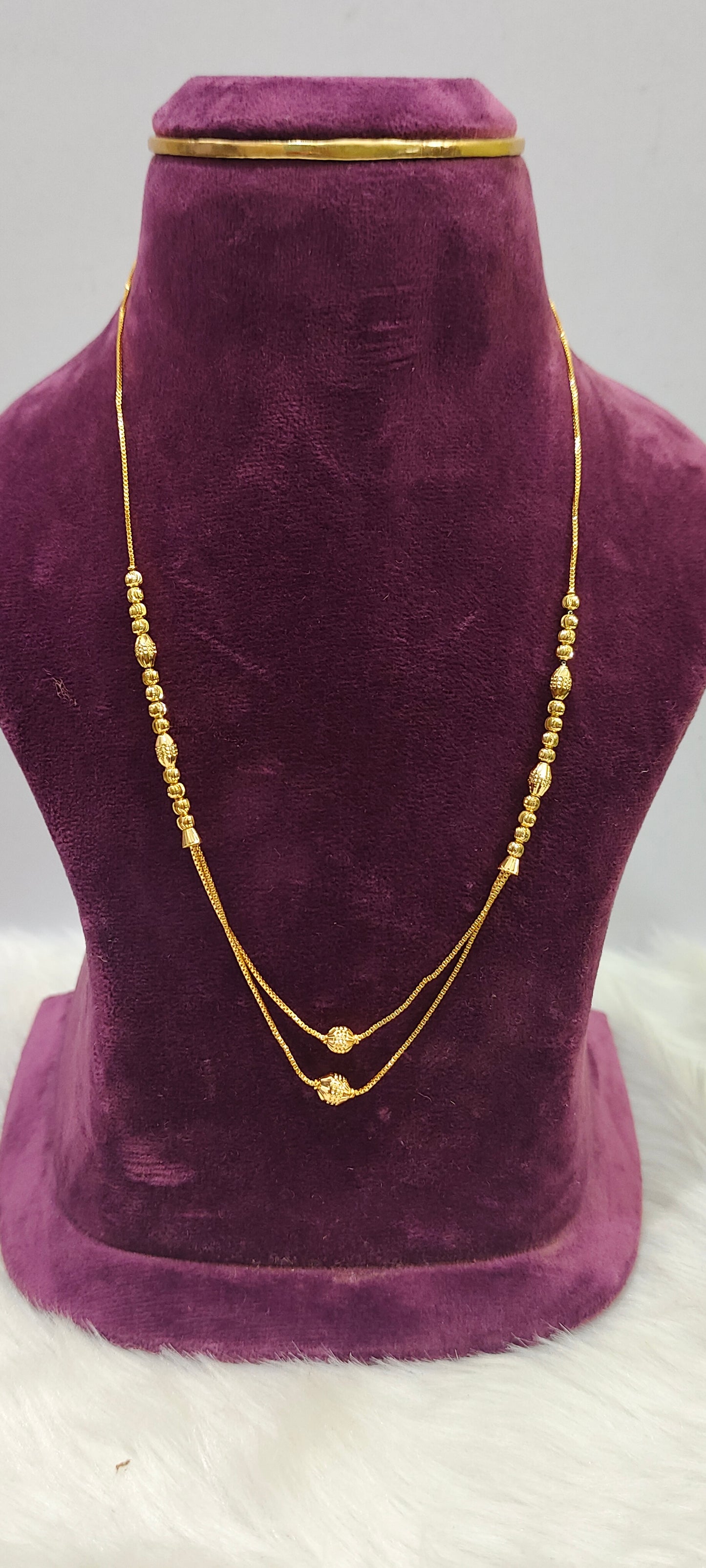 100% gold look double step chain18" length