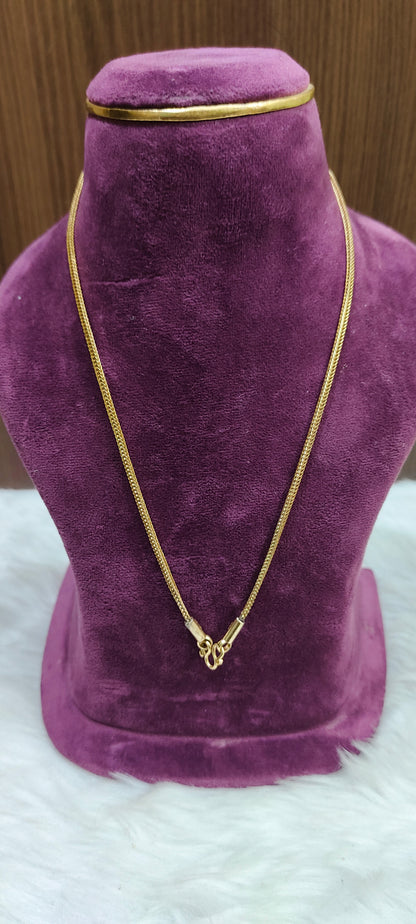 Pure panchaloham unpolished v cut 18" length short chain