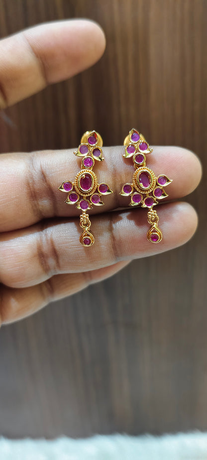 Pure panchaloham ruby earrings