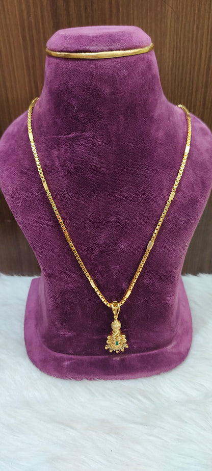 Premium micro gold plated 20" length balaji pendant chain with 8" mens bracelet combo