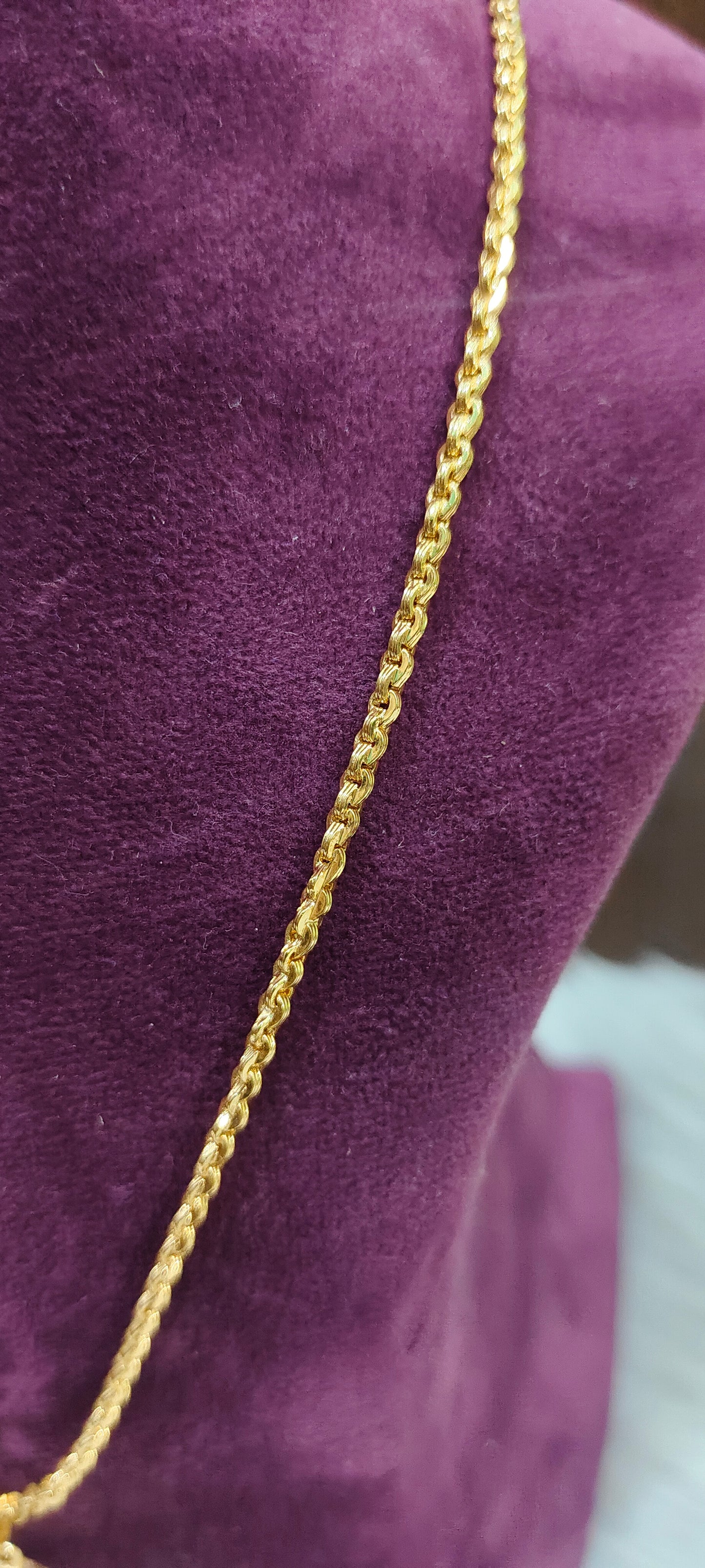 Premium micro gold plated 20" length malbar chain with sri rama locket