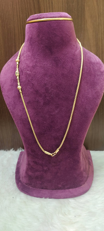 Pure panchaloham unpolished 24" length bharathi model side ball thali chain