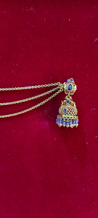 Premium nakshi jumkas and 3 line earrchains combo