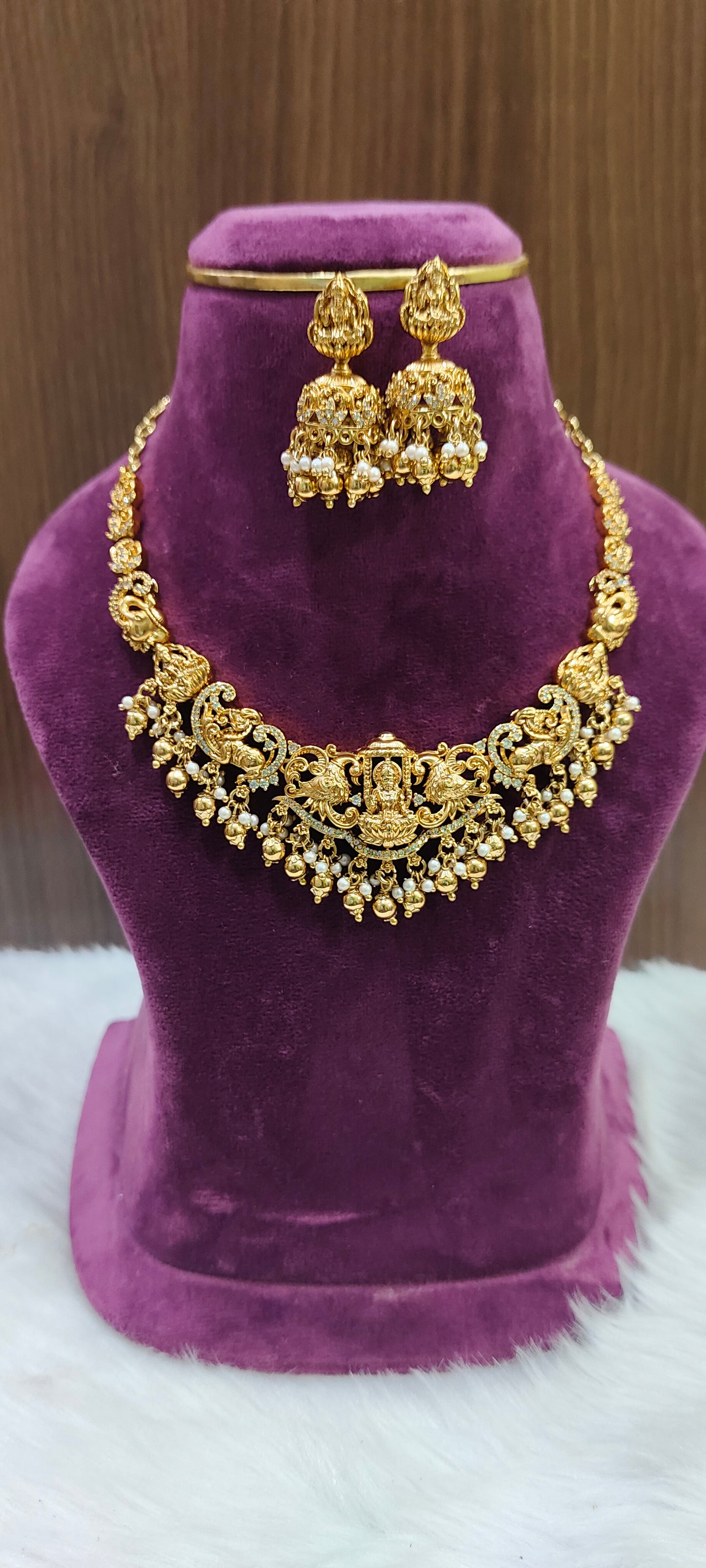 Premium high quality nakshi necklace set