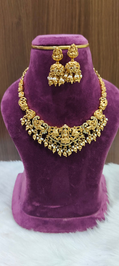 Premium high quality nakshi necklace set