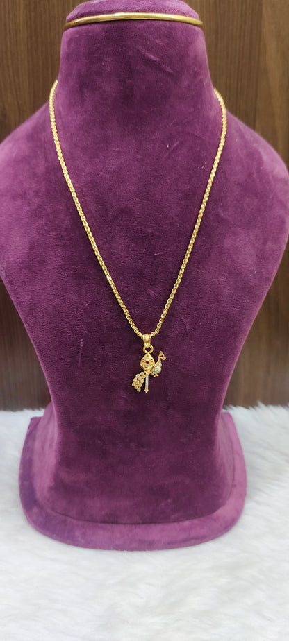 Premium micro gold plated 20" malbar chain with murugan locket