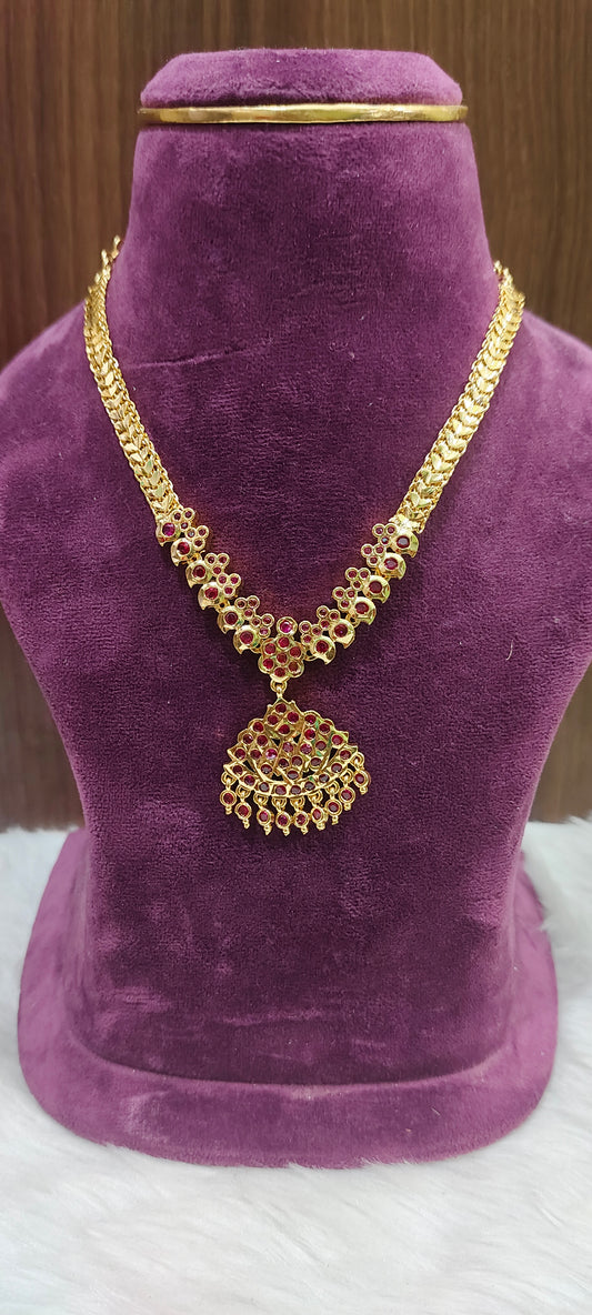 Pure panchaloham ruby necklace