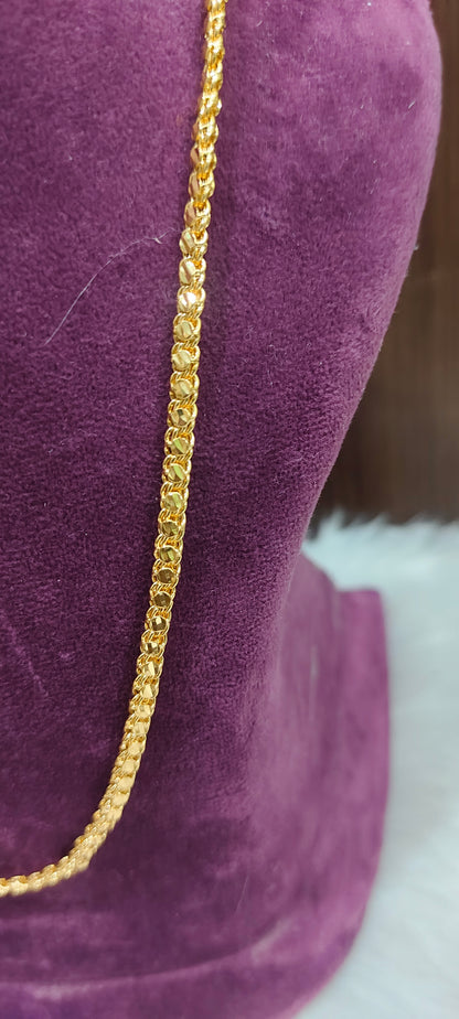 Premium micro gold plated 20" length mens chain