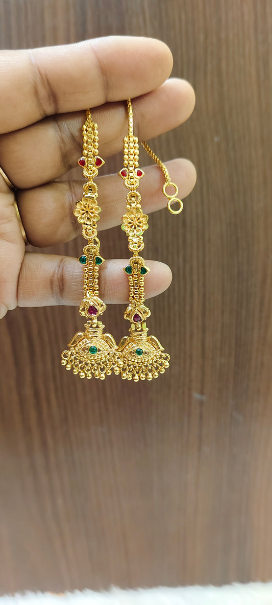Premium micro gold plated daily wear earrings and  chuttu matti combo