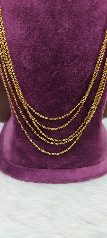 Premium nakshi 5 step 28" length chandra haram with simple necklace combo (necklace design slightly may changes)