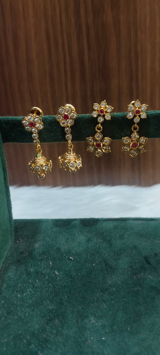 Pure panchaloham 2 pair earrings combo