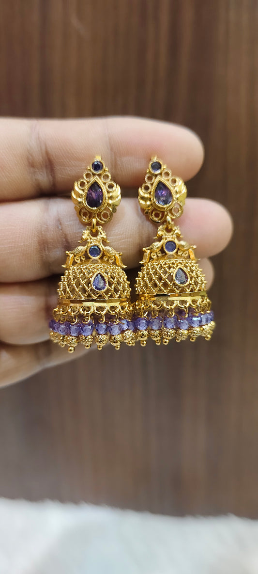 Simple antique medium big jumkas with screw back