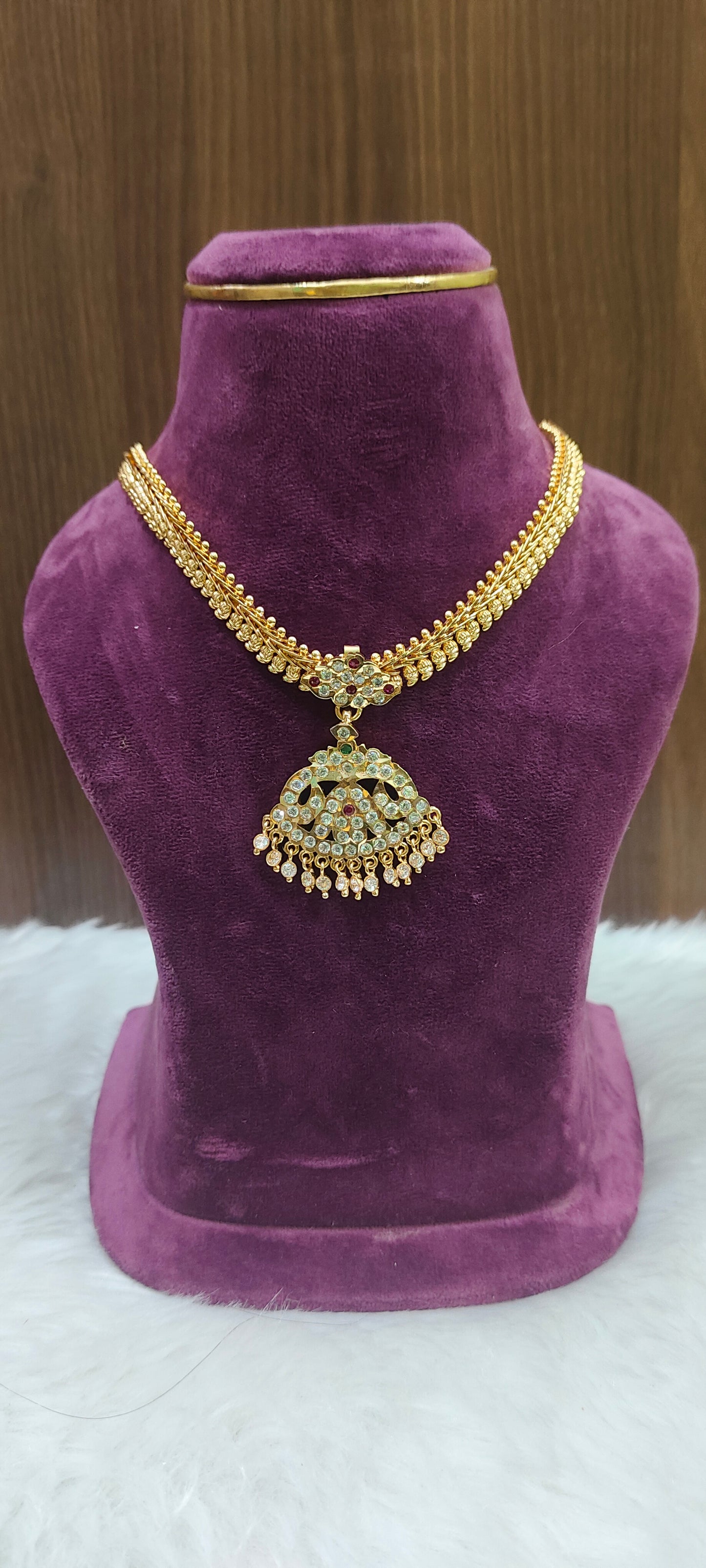 Pure panchaloham vintage look small mango necklace( locket may changes)