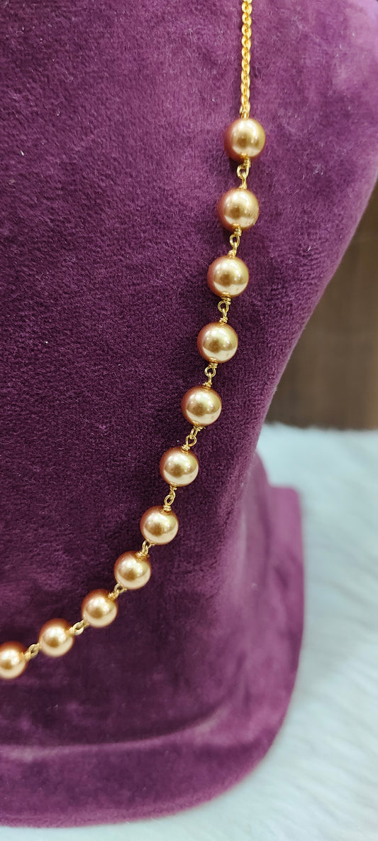 High premium classesy 18" length Honey pearls chain