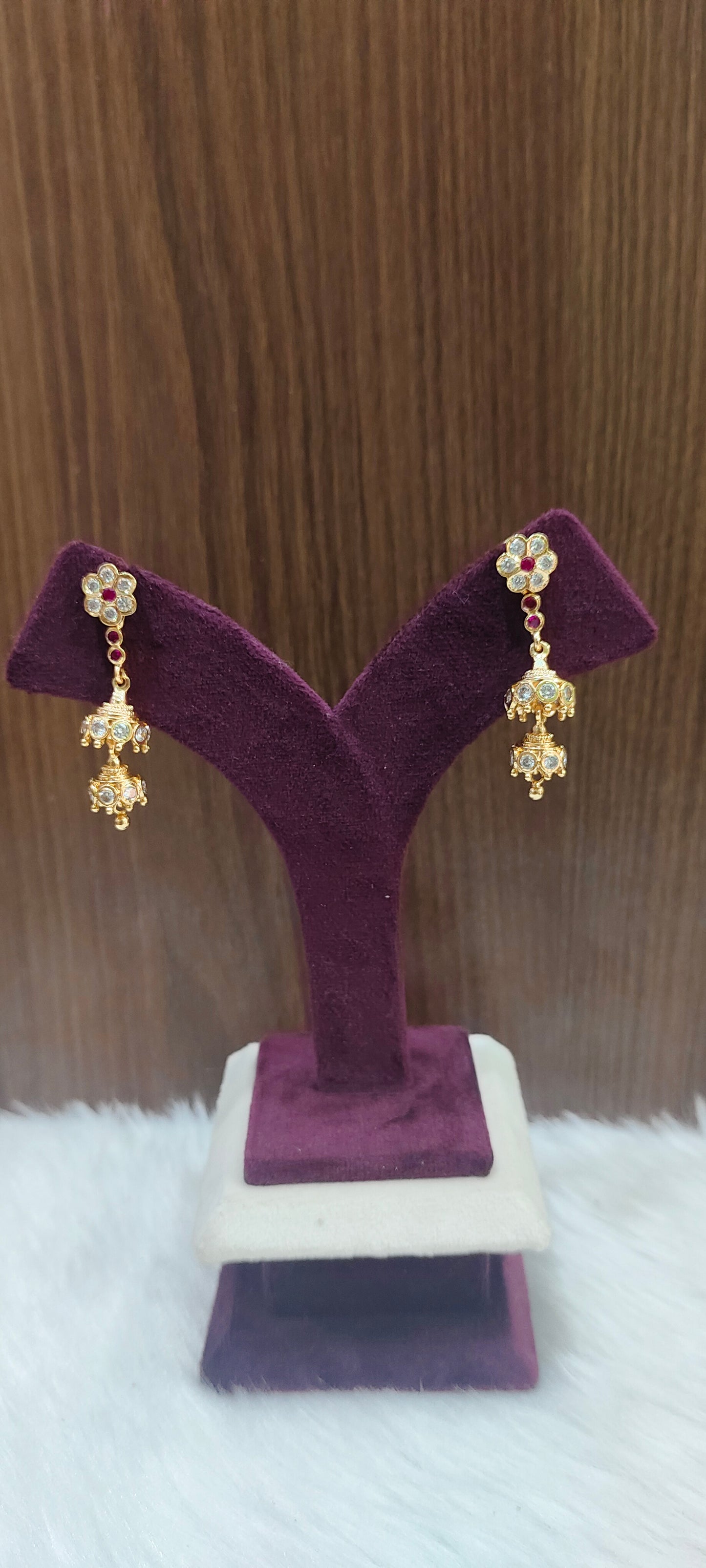 Pure panchaloham string earrings with step butta