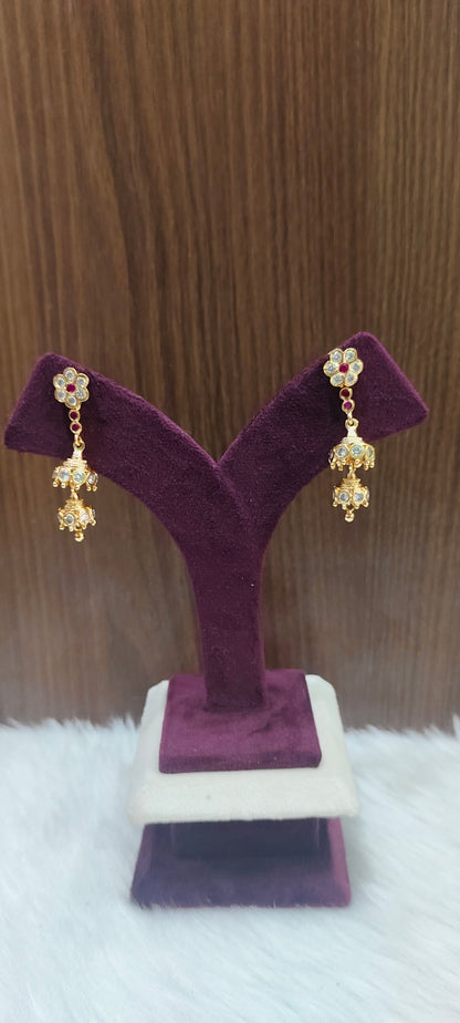 Pure panchaloham string earrings with step butta