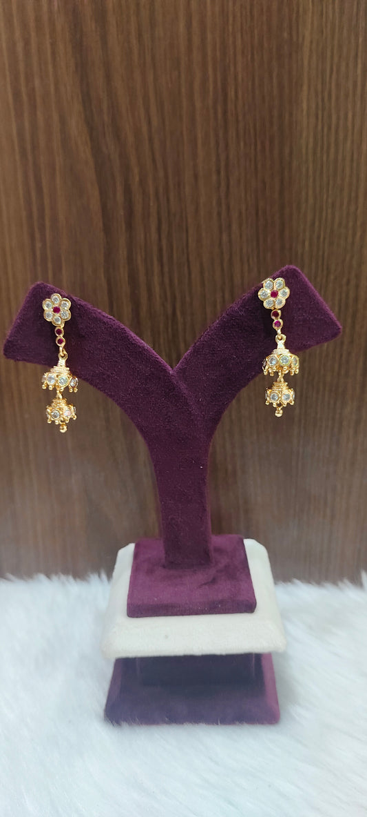 Pure panchaloham string earrings with step butta