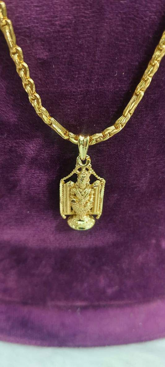 Stunning gold look 24" length balaji pendant chain