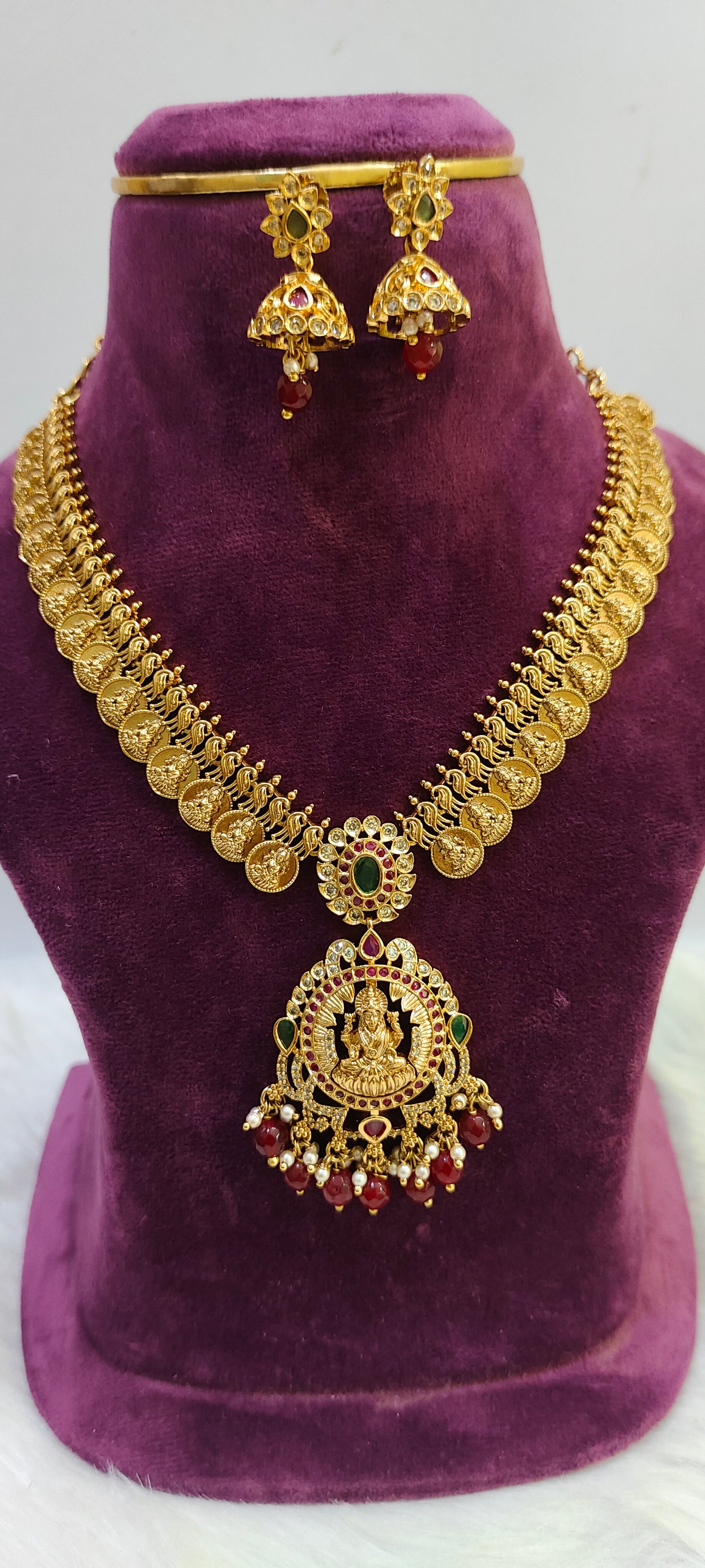 Premium nakshi kasu necklace set