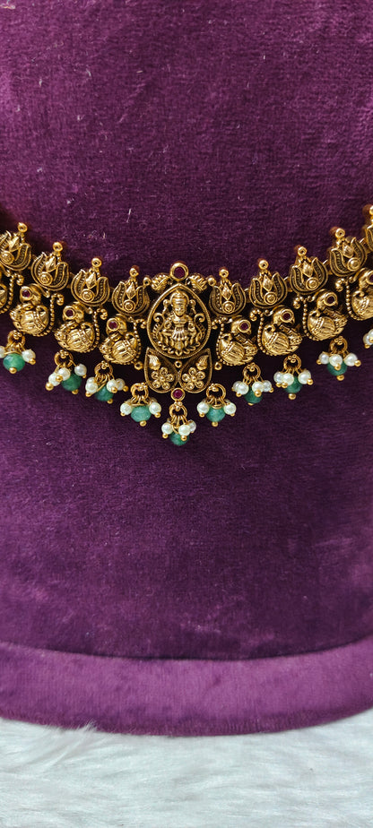 High premium antique nakshi wide u shaped long haram