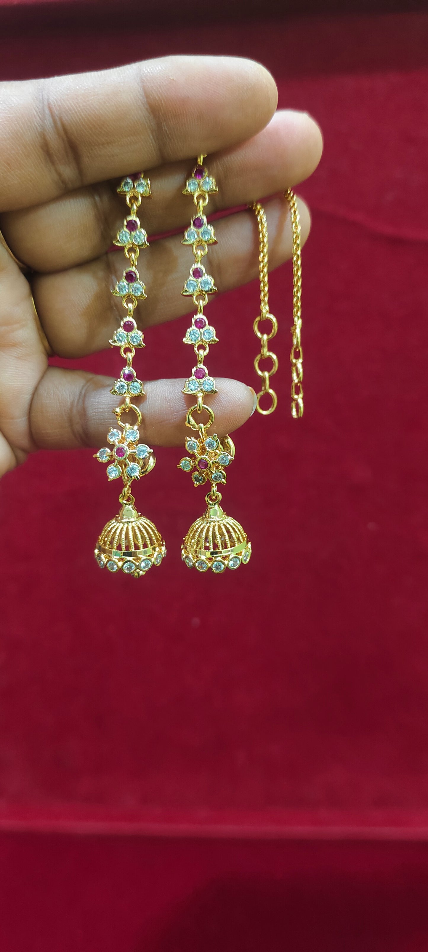 Pure panchaloham jumkas with chuttu maatis combo