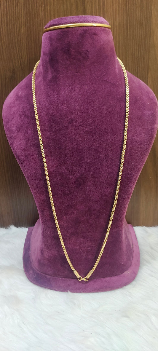 Pure panchaloham unpolished 30" length bharati model broad model thali chain