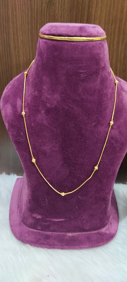Premium micro gold plated daily wear 18" chain and ladies bracelet