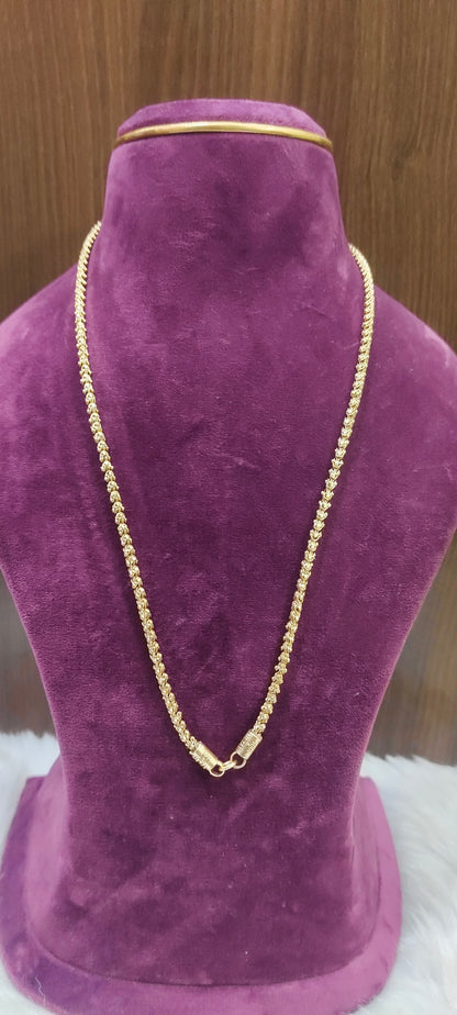 Pure panchaloham unpolished 24" length Chandramukhi chain