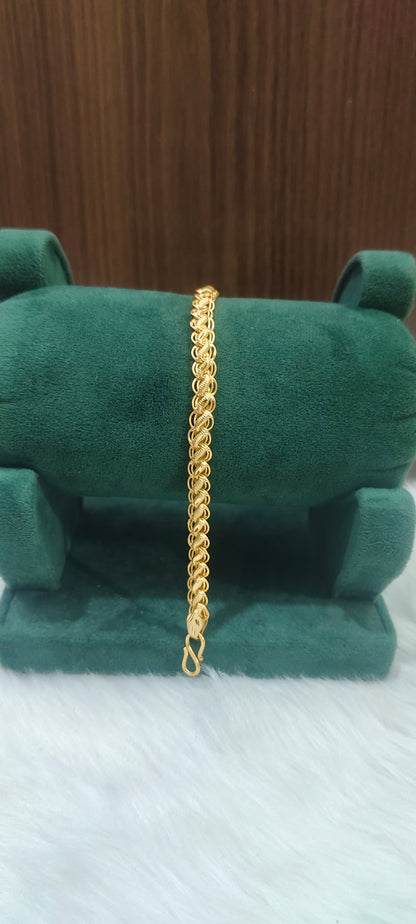 100% Gold look micro gold plated 8" mens bracelet