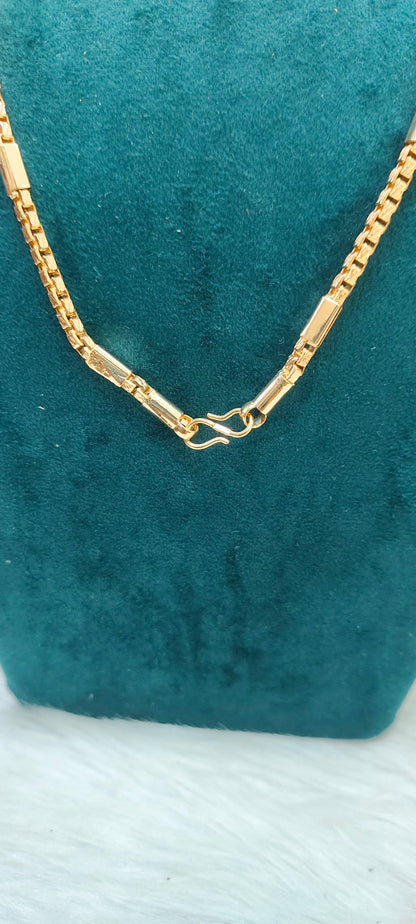 Premium micro gold plated daily wear 20" length broad mens Chain