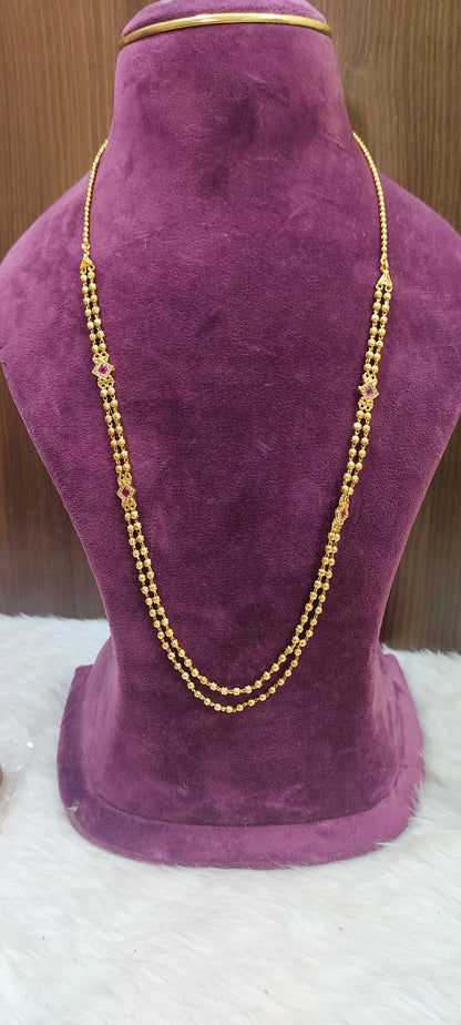 Simple nakshi 2 line dd ball chain with 26" length