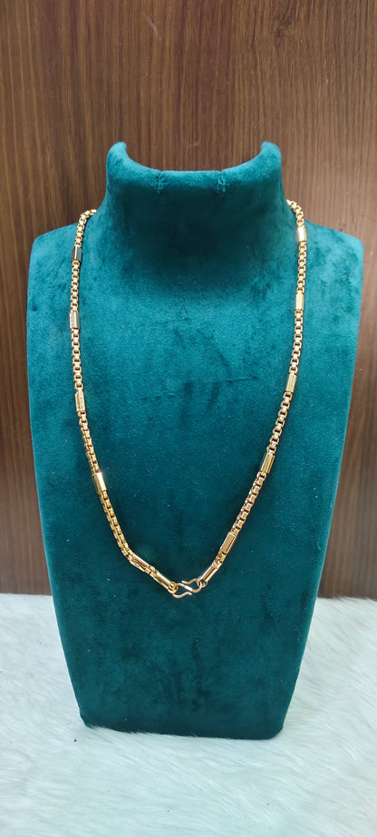 Premium micro gold plated daily wear 20" length broad mens Chain
