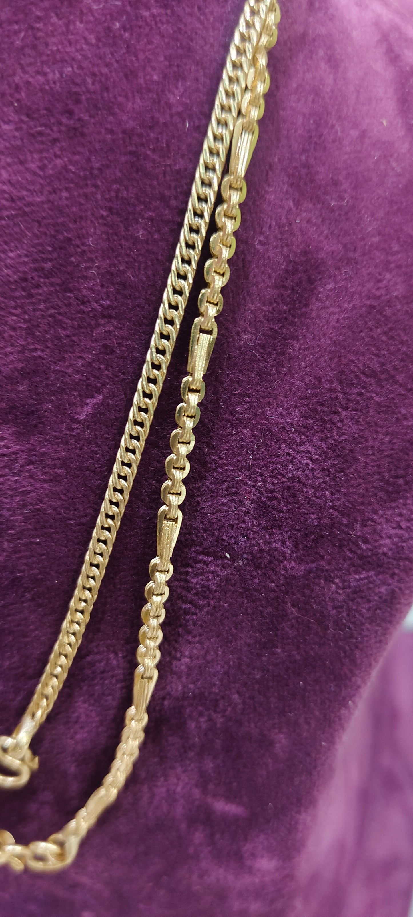 Pure panchaloham unpolished 18" length 2 chain combo