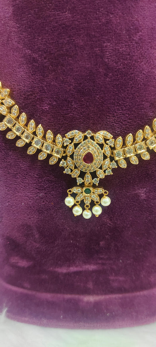 Premium dimond look traditional necklace set