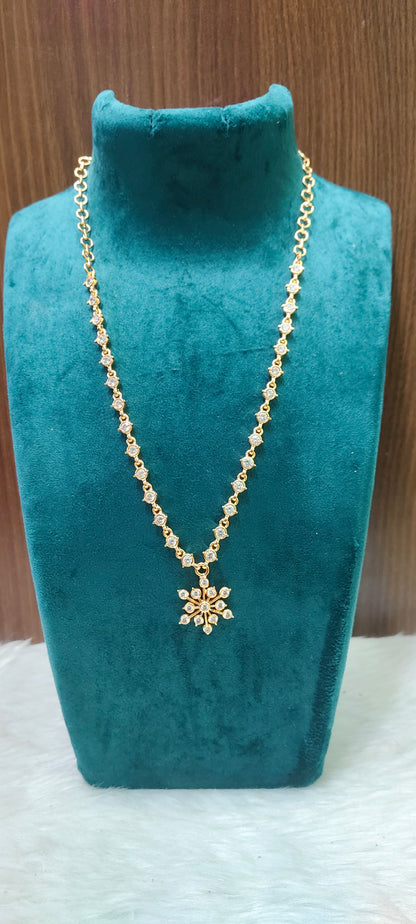 Pure panchaloham daimond look simple necklace