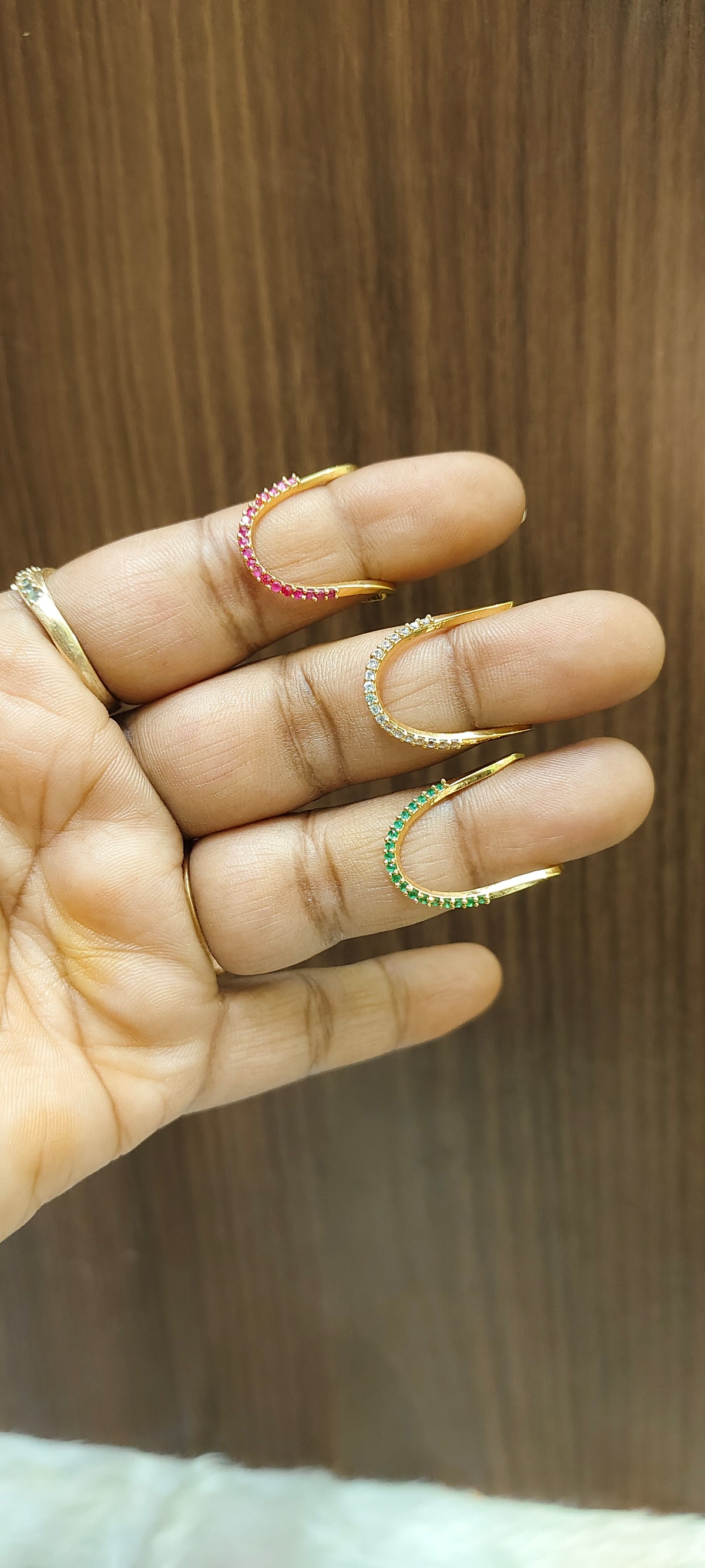 Pack of 3 vanki rings as like gold model