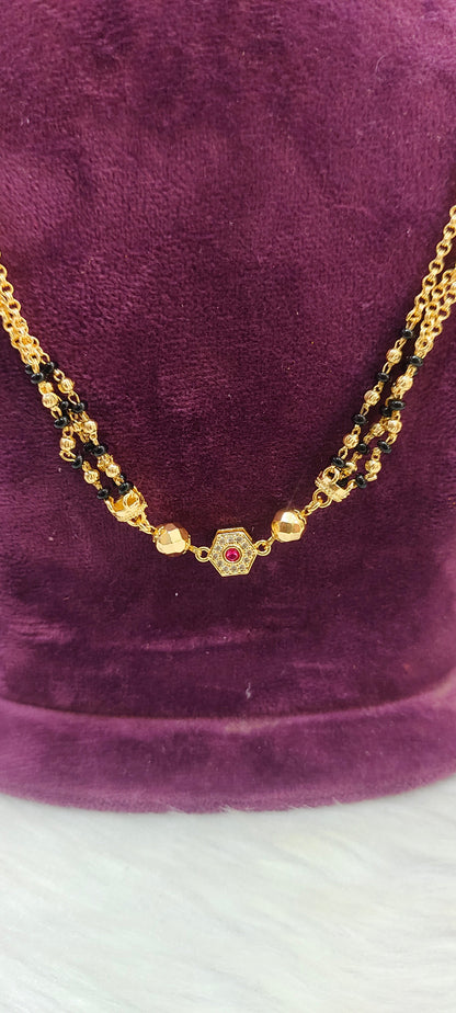Premium micro gold plated 18" length unique style black beads