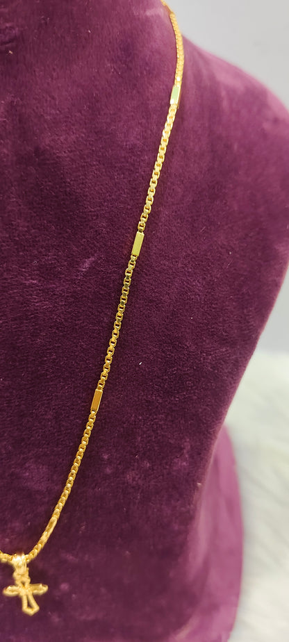 100% gold look 24" murugan pendant chain