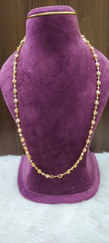 Semi panchaloham daimond look 28" length thali chain