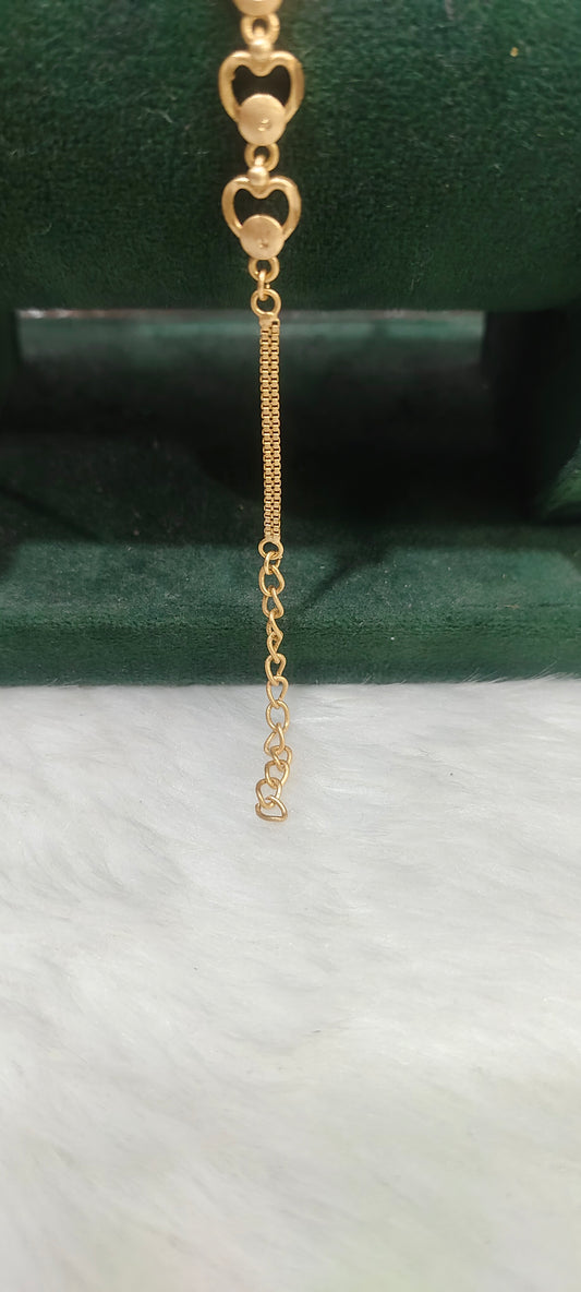 Pure panchaloham unpolished heart shape ladies bracelet