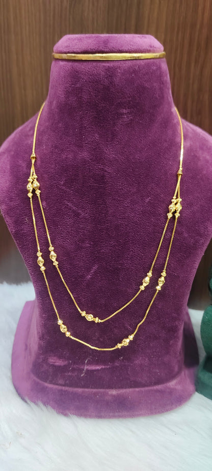 100% gold look 18" length double step chain and openable kada