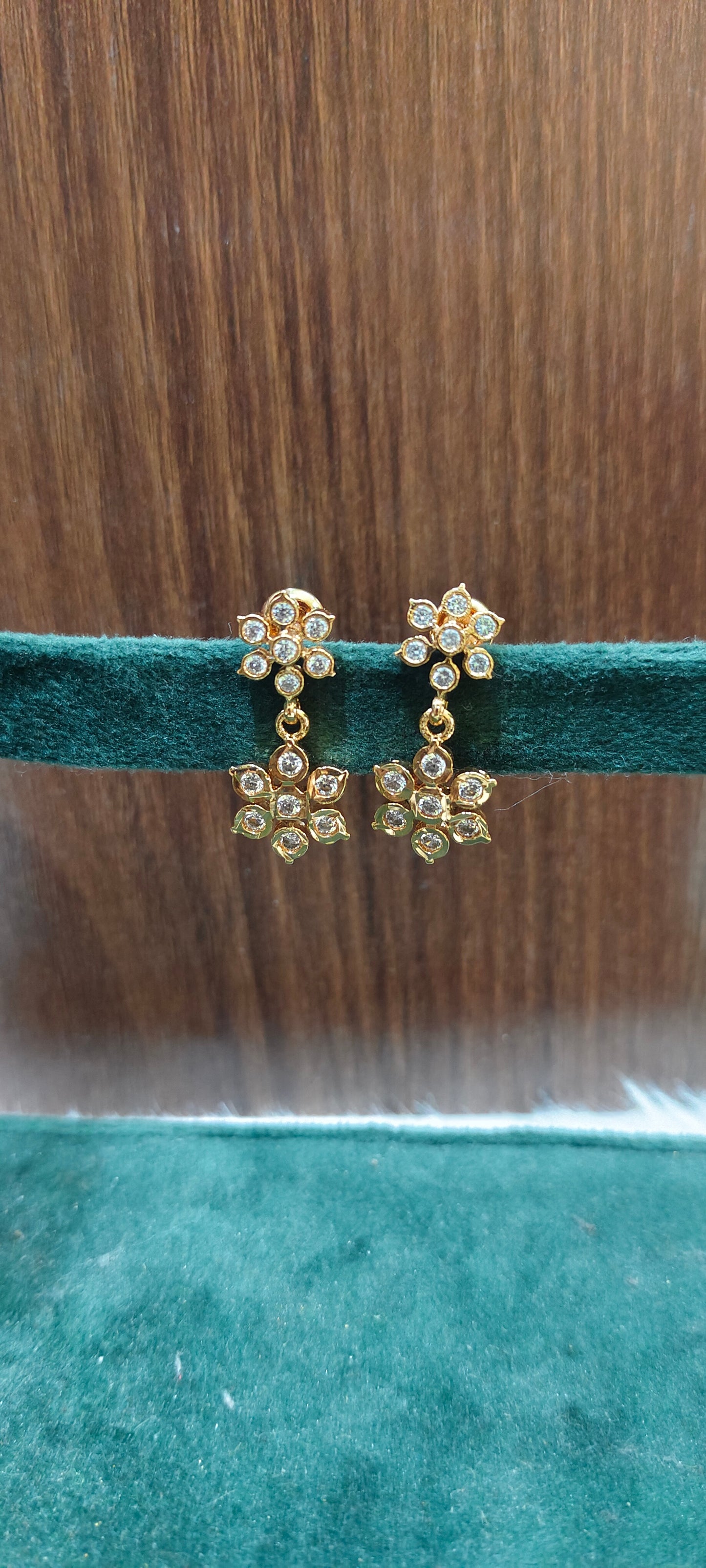 Pure panchaloham diamond look earrings